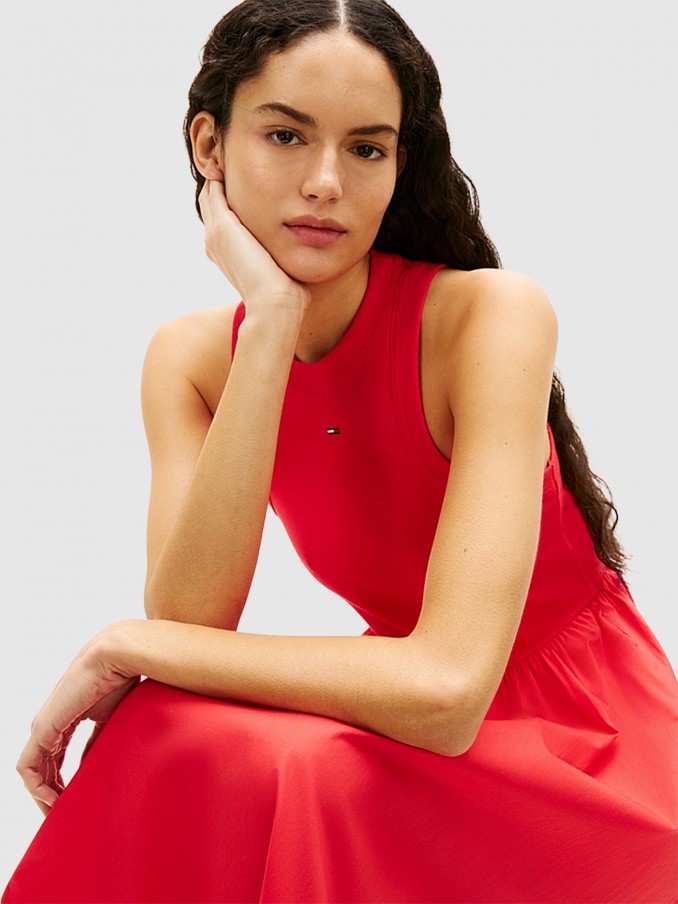 Dress Woman Red Tommy Jeans