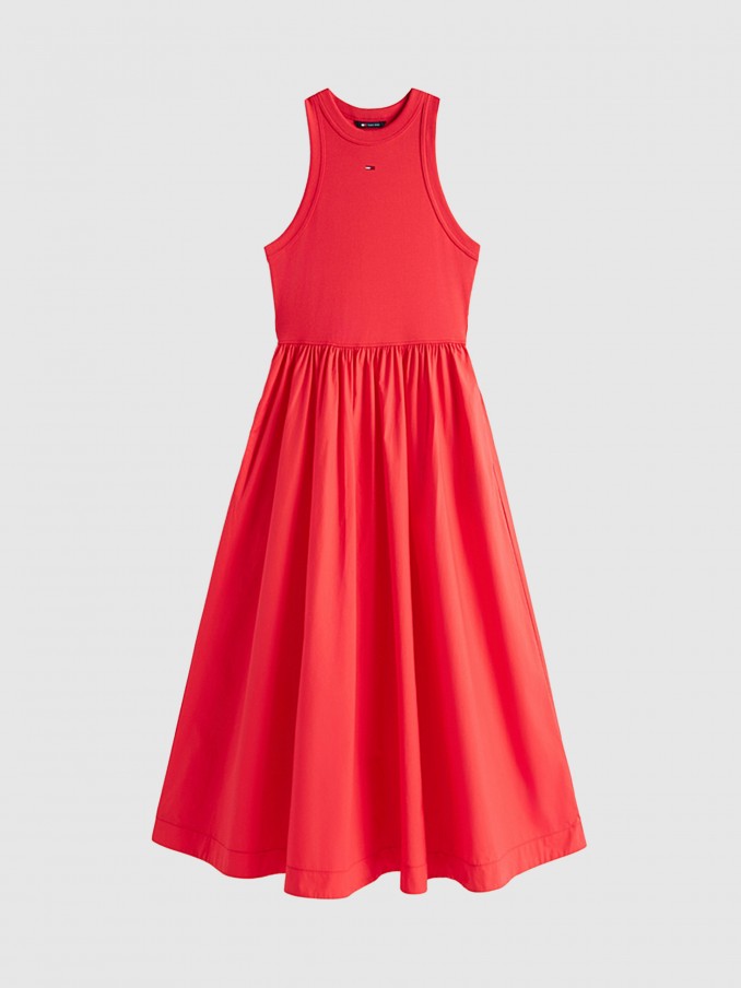 Dress Woman Red Tommy Jeans
