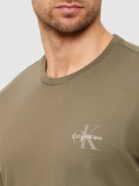 T-Shirt Calvin Klein Homem Ss 30S Jersey Classic Micro Mono