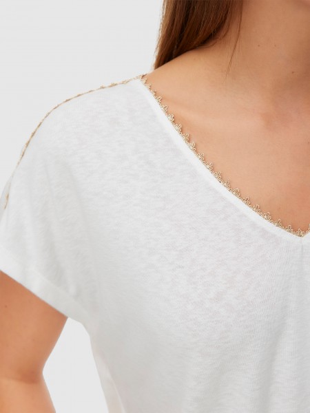 T-Shirt Woman White Vero Moda T-Shirt Woman White Vero Moda
