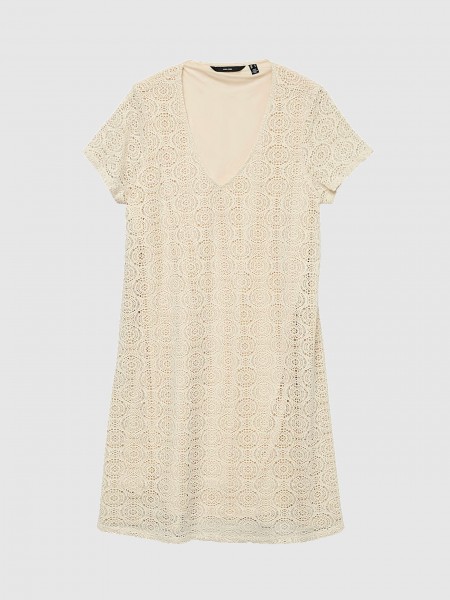 Dress Woman Cream Vero Moda