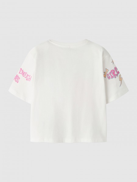 Camiseta Ni�a Blanco Con Rosa Name It