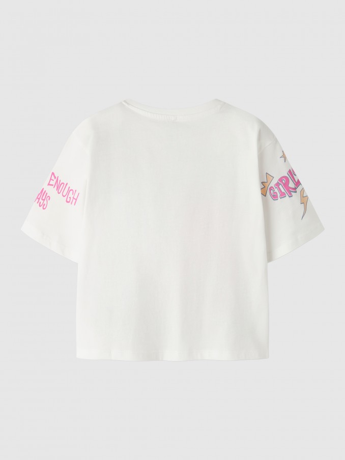 Camiseta Niña Blanco Con Rosa Name It