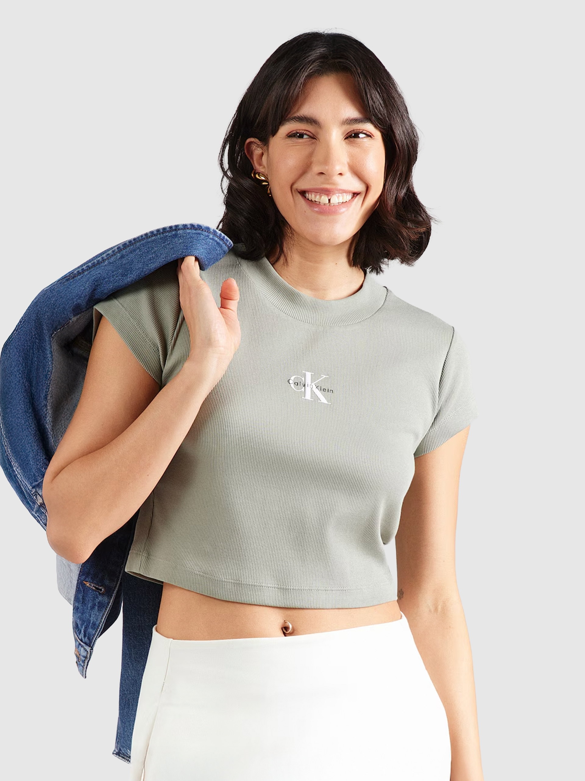 Mulher Monogram Baby Tee Calvin Klein