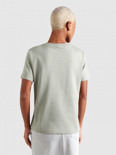 T-Shirt Mulher A- Inst Logo Classic Tee Ss Calvin Klein