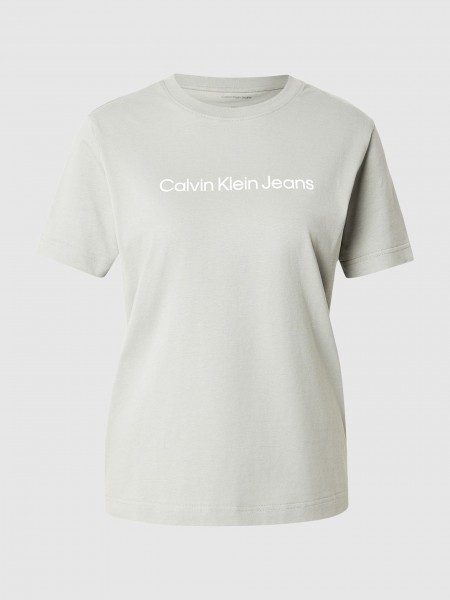 T-Shirt Mulher A- Inst Logo Classic Tee Ss Calvin Klein