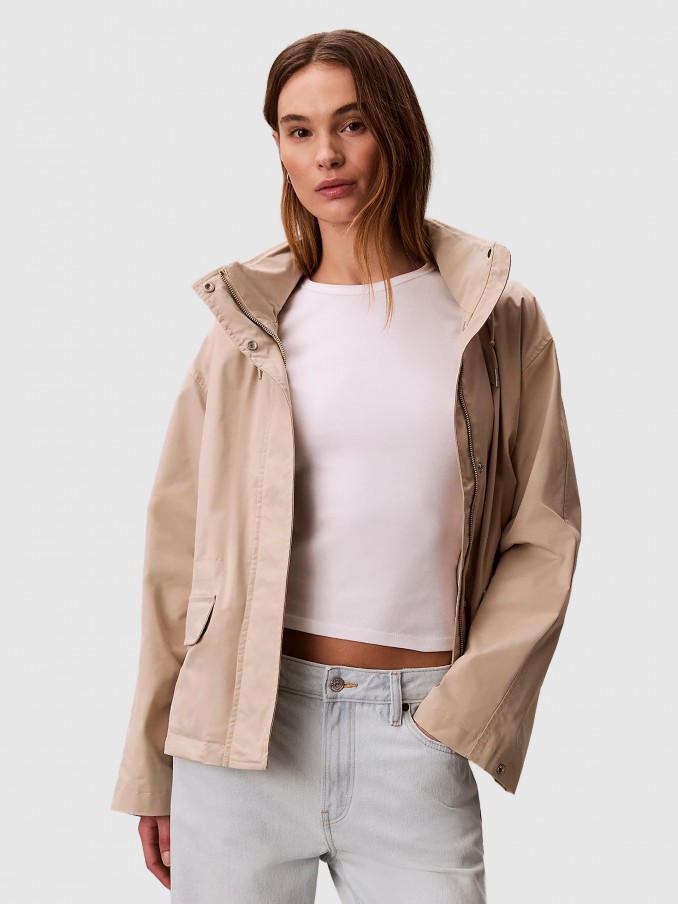 Chaqueta Mujer Beige Calvin Klein