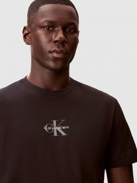 T-Shirt Calvin Klein Homem Ss 30S Micro Monologo Graphic Te