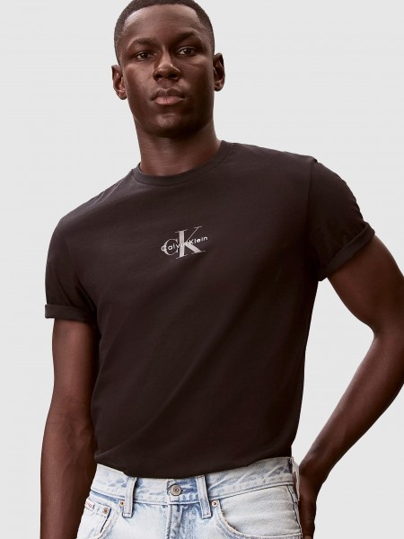 T-Shirt Calvin Klein Homem Ss 30S Micro Monologo Graphic Te