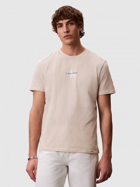 T-Shirt Calvin Klein Homem Ss 30S Micro Monologo Graphic Te