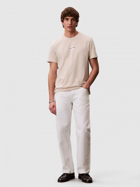 T-Shirt Calvin Klein Homem Ss 30S Micro Monologo Graphic Te