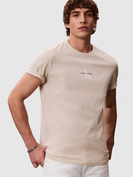 T-Shirt Calvin Klein Homem Ss 30S Micro Monologo Graphic Te