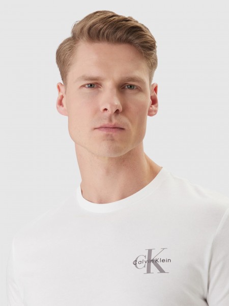 T-Shirt Calvin Klein Homem Ss 30S Jersey Classic Micro Mono
