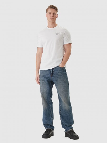 T-Shirt Calvin Klein Homem Ss 30S Jersey Classic Micro Mono