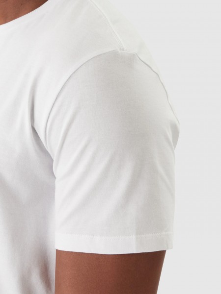 T-Shirt Calvin Klein Homem Ss 30S Whsl Ck Word Circle Graph