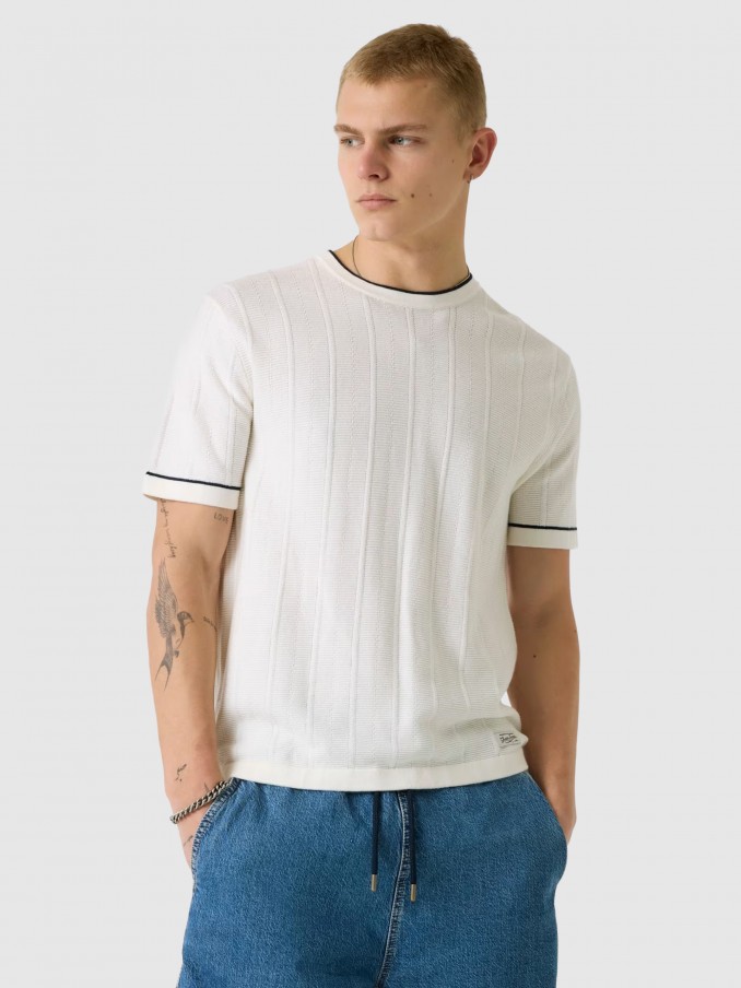 Camiseta Hombre Crema Guess Jeans