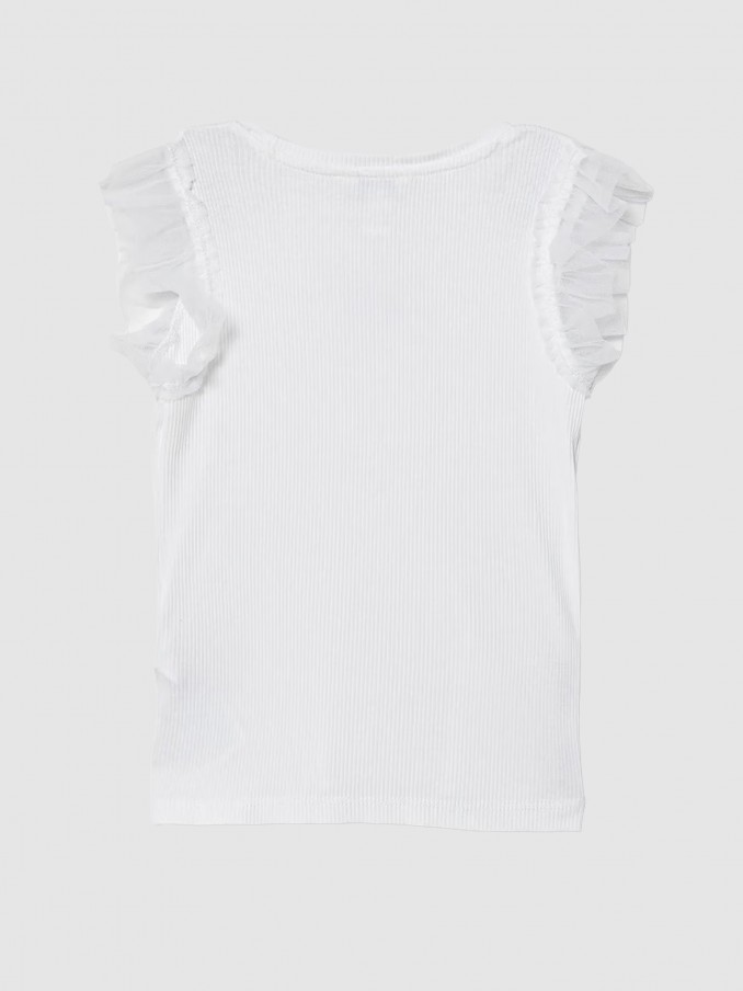 T-Shirt Guess Menina Rib Ss T-Shirt W/mesh