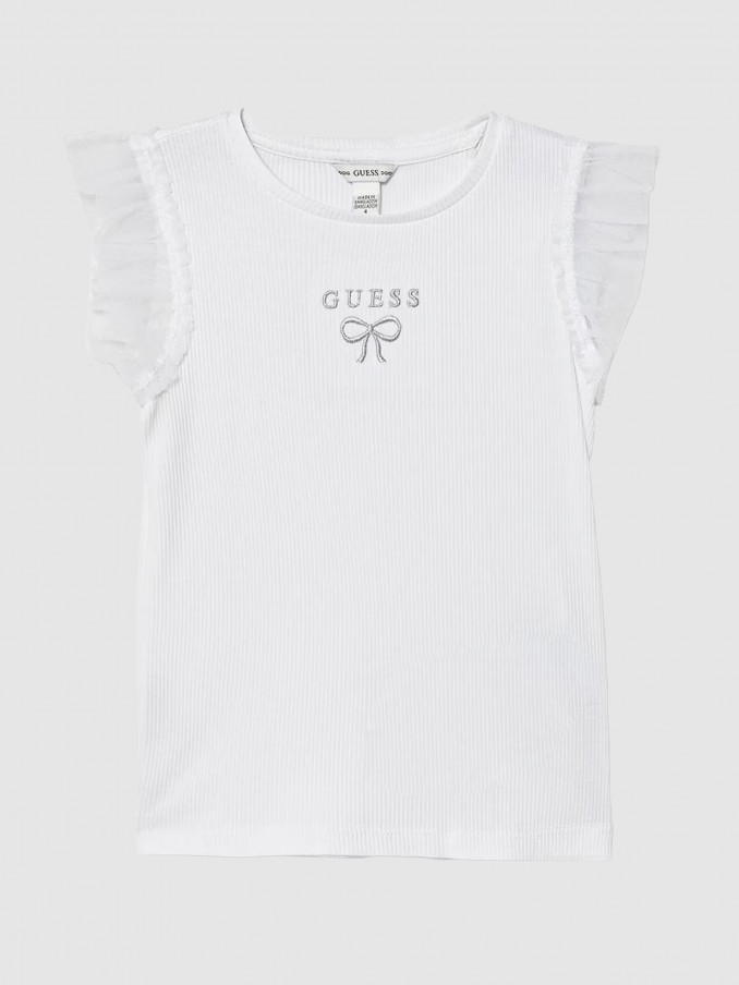 T-Shirt Guess Menina Rib Ss T-Shirt W/mesh