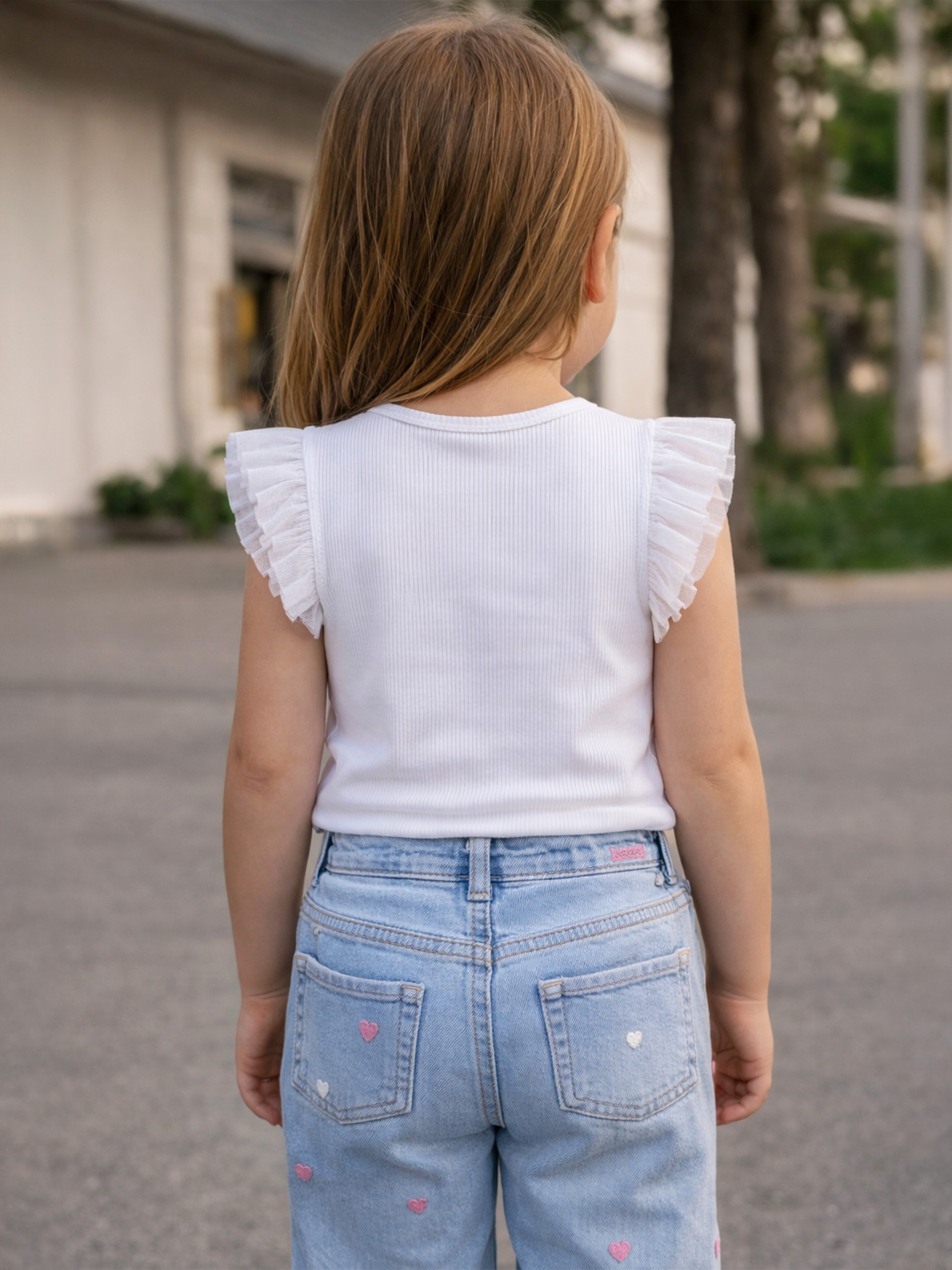T-Shirt Guess Menina Rib Ss T-Shirt W/mesh
