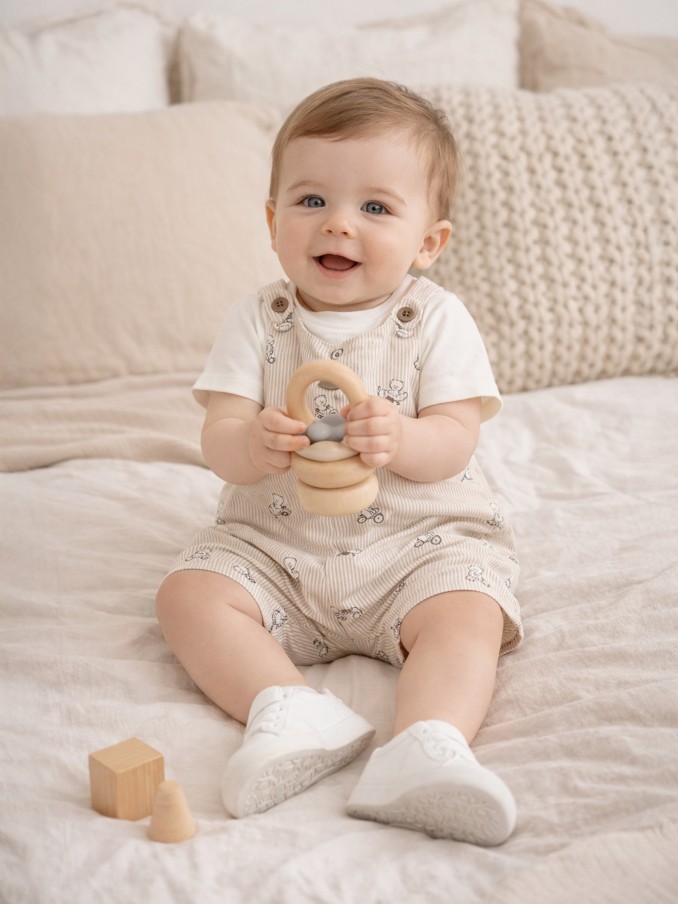 Dungarees Baby Boy Beige Mayoral