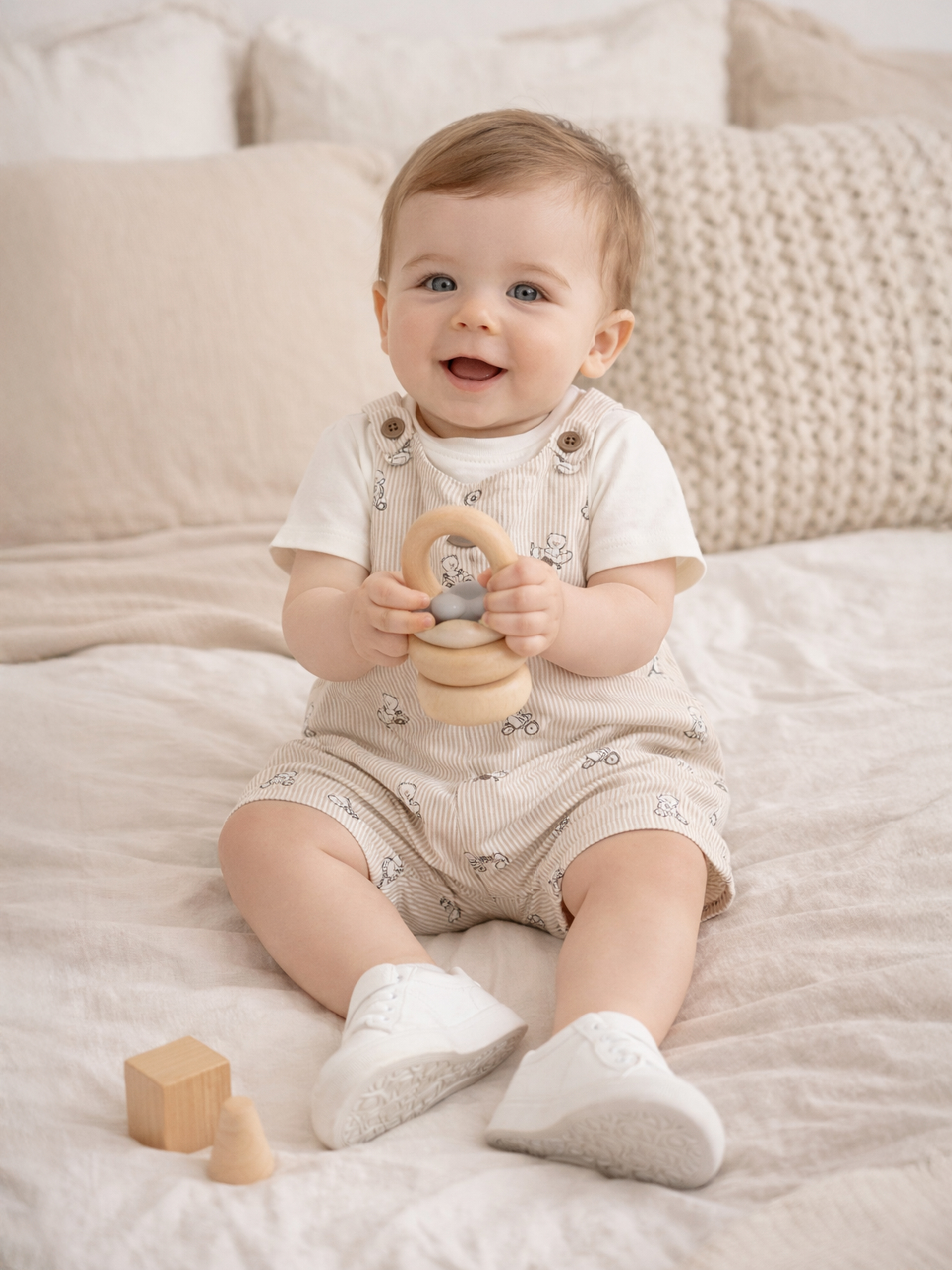 Dungarees Baby Boy Beige Mayoral