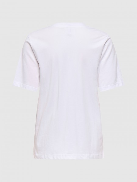 T-Shirt Only Mulher Onlburst Life S/s Popcorn Top Box Jrs