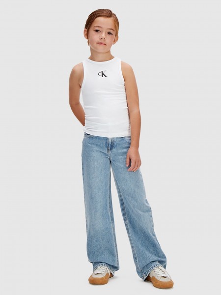 Top Calvin Klein Menina Ck Logo Tank Top