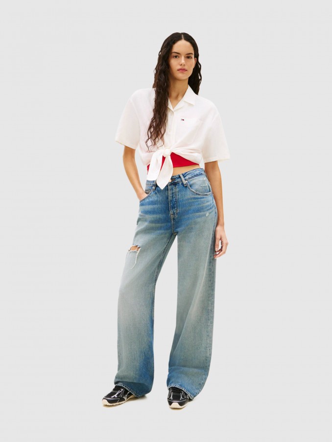Shirt Woman White Tommy Jeans