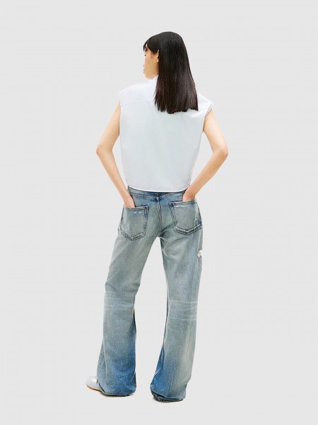 Camisa Tommy Jeans Mulher Tjw Tie Front Poplin Shirt