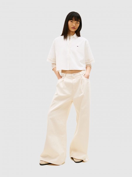 Shirt Woman White Tommy Jeans Shirt Woman White Tommy Jeans
