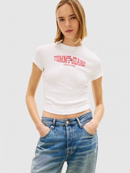 T-Shirt Tommy Jeans Mulher Tjw Slim Sh Wavy Flag Ss Tee T-Shirt Tommy Jeans Mulher Tjw Slim Sh Wavy Flag Ss Tee