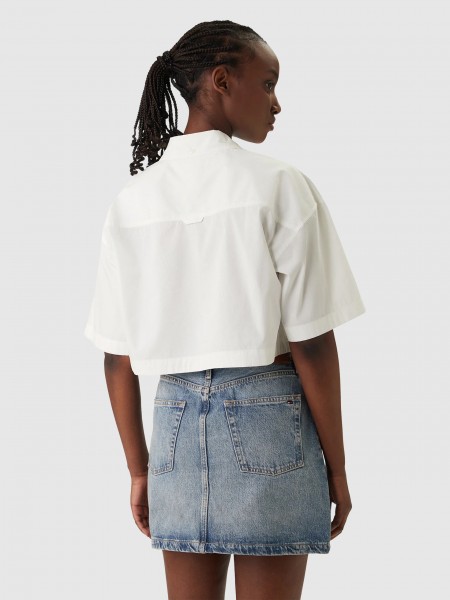 Camisa Tommy Jeans Mulher Tjw Rlx Pop Over Shirt Camisa Tommy Jeans Mulher Tjw Rlx Pop Over Shirt