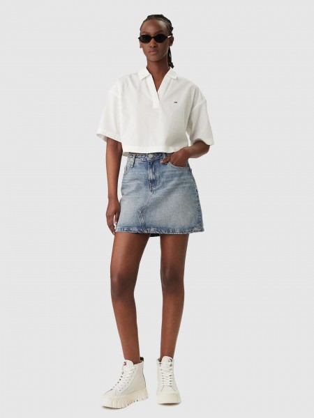Camisa Tommy Jeans Mulher Tjw Rlx Pop Over Shirt Camisa Tommy Jeans Mulher Tjw Rlx Pop Over Shirt