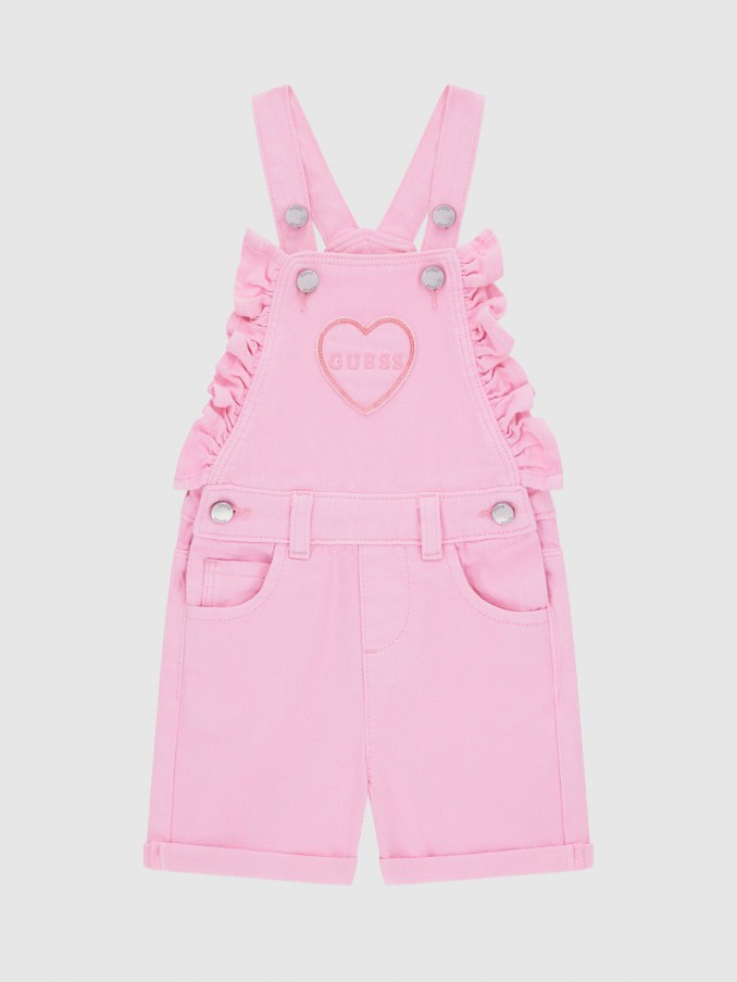Jardineira Guess Menina Rigid Bull Denim Shortall