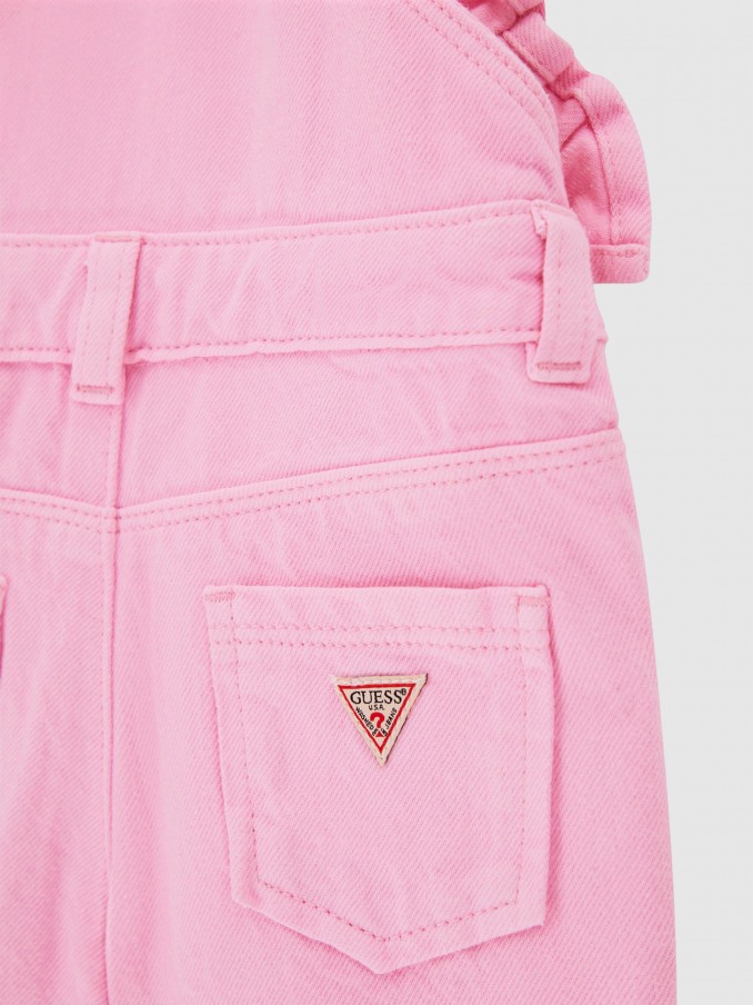 Jardineira Guess Menina Rigid Bull Denim Shortall