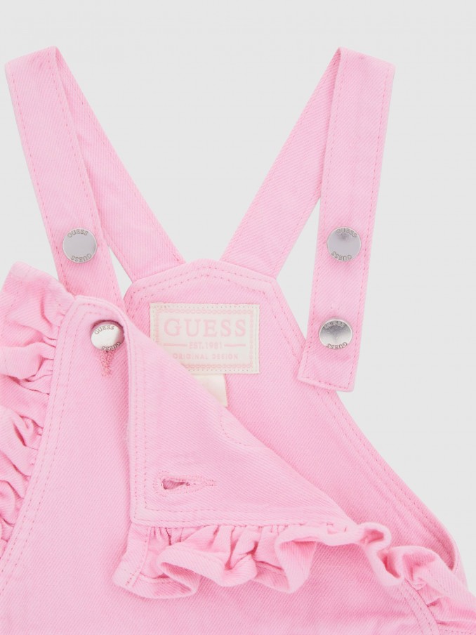 Jardineira Guess Menina Rigid Bull Denim Shortall