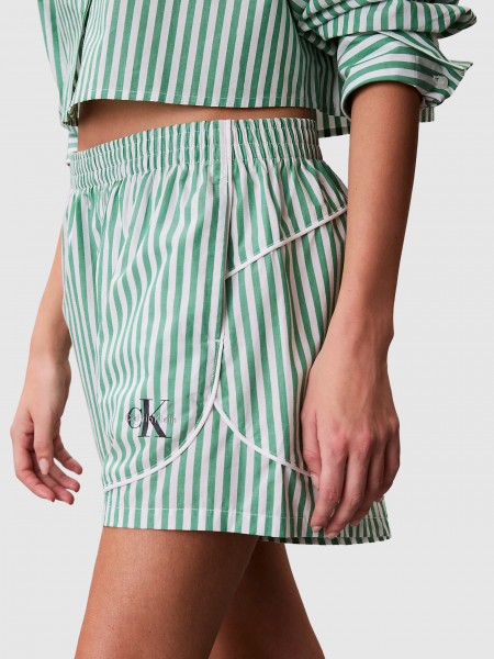 Cal��es Calvin Klein Mulher Poplin Track Short