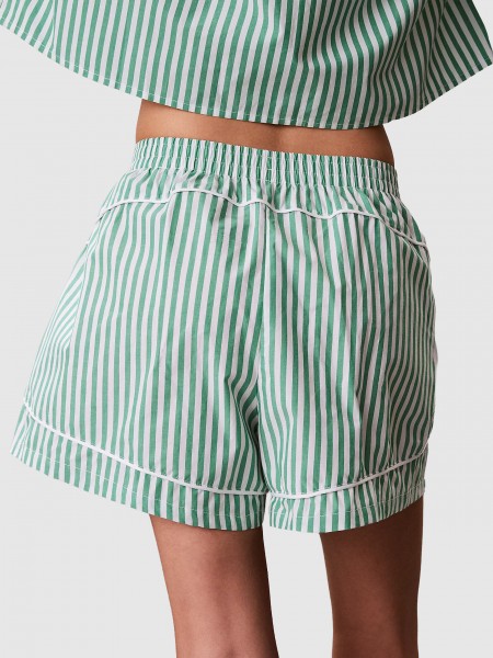 Cal��es Calvin Klein Mulher Poplin Track Short