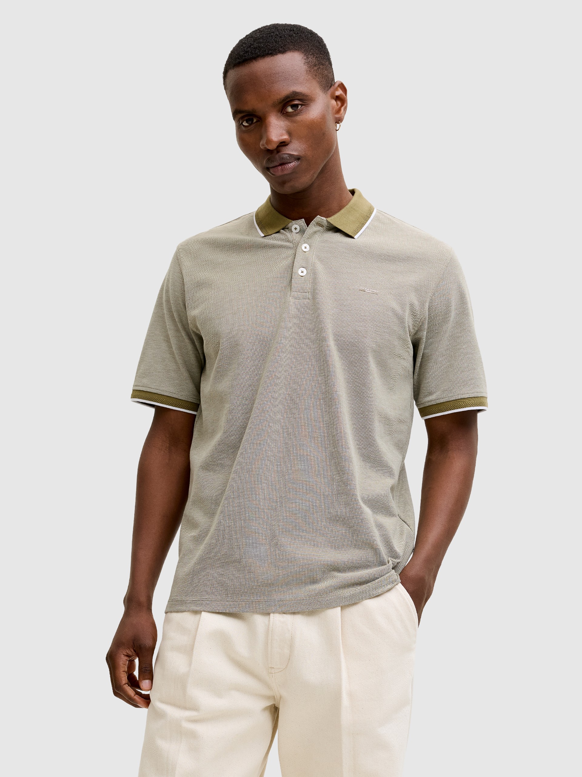 Polo Shirt Man Moss Green Jack & Jones
