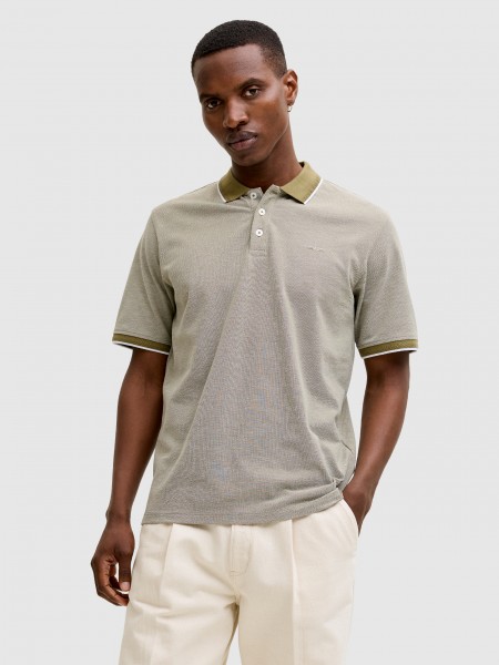 Polo Shirt Man Moss Green Jack & Jones