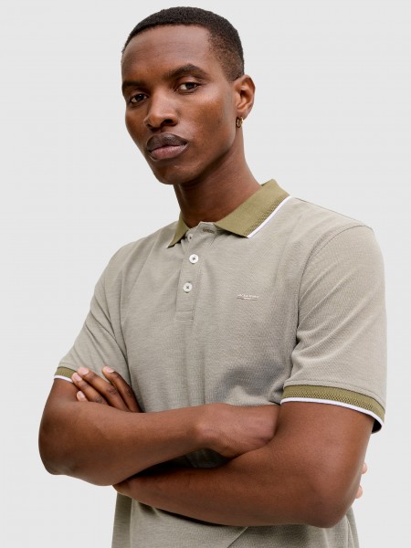 Polo Shirt Man Moss Green Jack & Jones