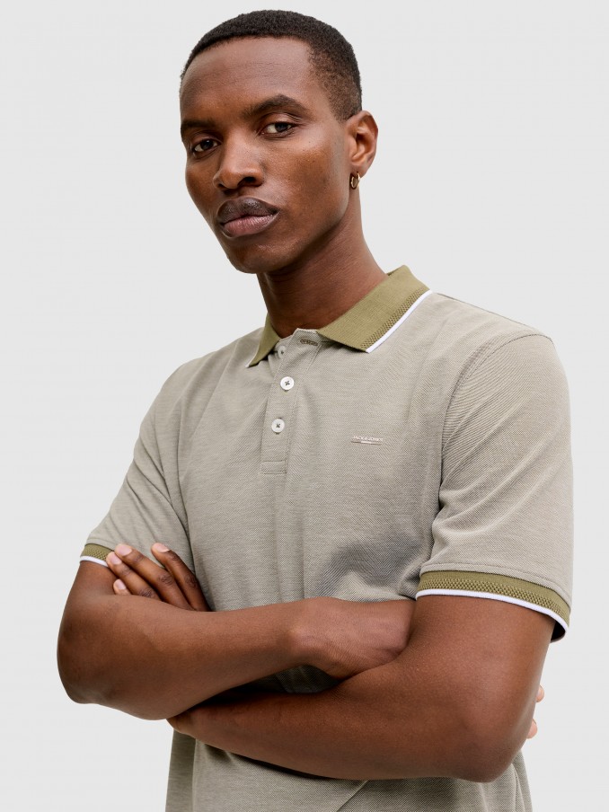 Polo Shirt Man Moss Green Jack & Jones
