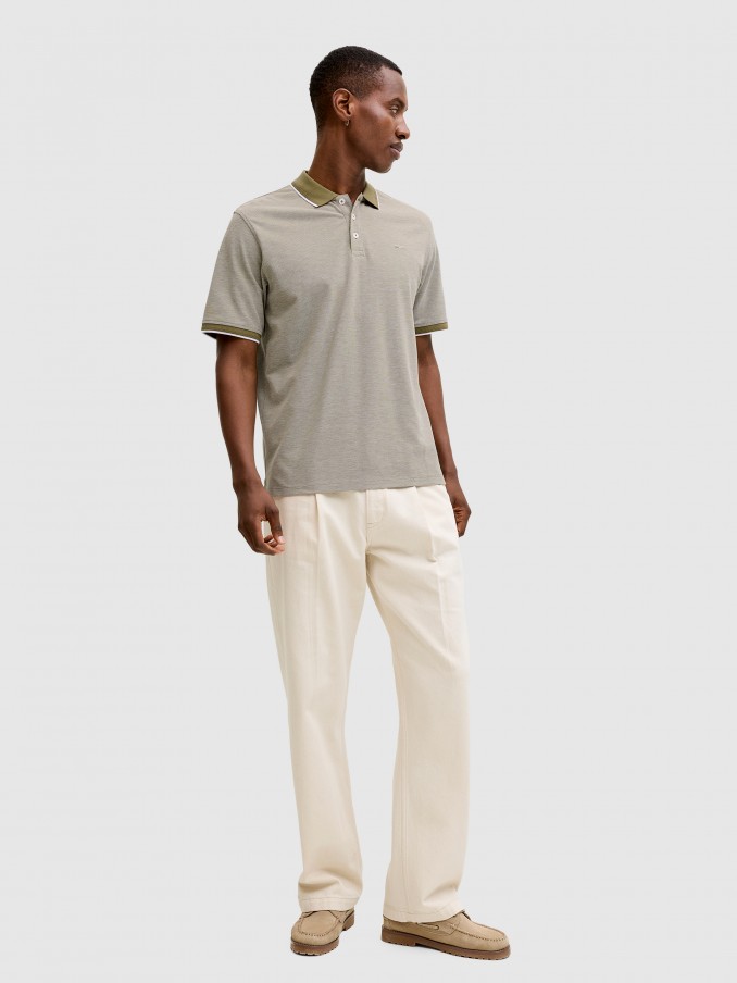 Polo Shirt Man Moss Green Jack & Jones