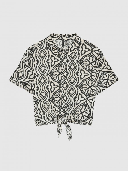 Camisa Mulher Vmmenny Tie Ss Shirt Wvn Ga Vero Moda