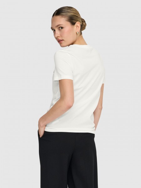T-Shirt Only Mulher Onlfreeze Life S/s Heart Tee Box Jrs