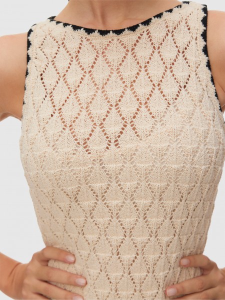 Dress Woman Cream Vero Moda Dress Woman Cream Vero Moda