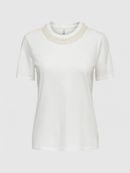 T-Shirt Mulher Onlparker S/s O-Neck Bling Top Box Jrs Only
