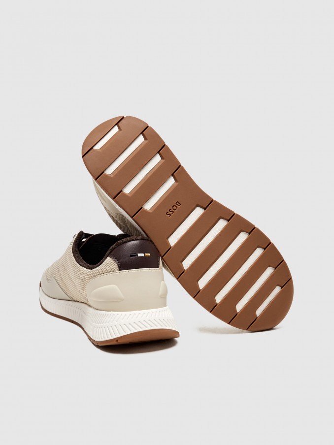 Tenis Hombre Beige Boss - Green