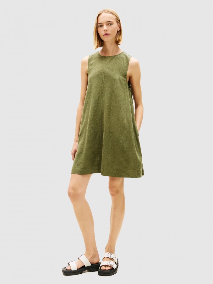 Dress Woman Green Tommy Jeans