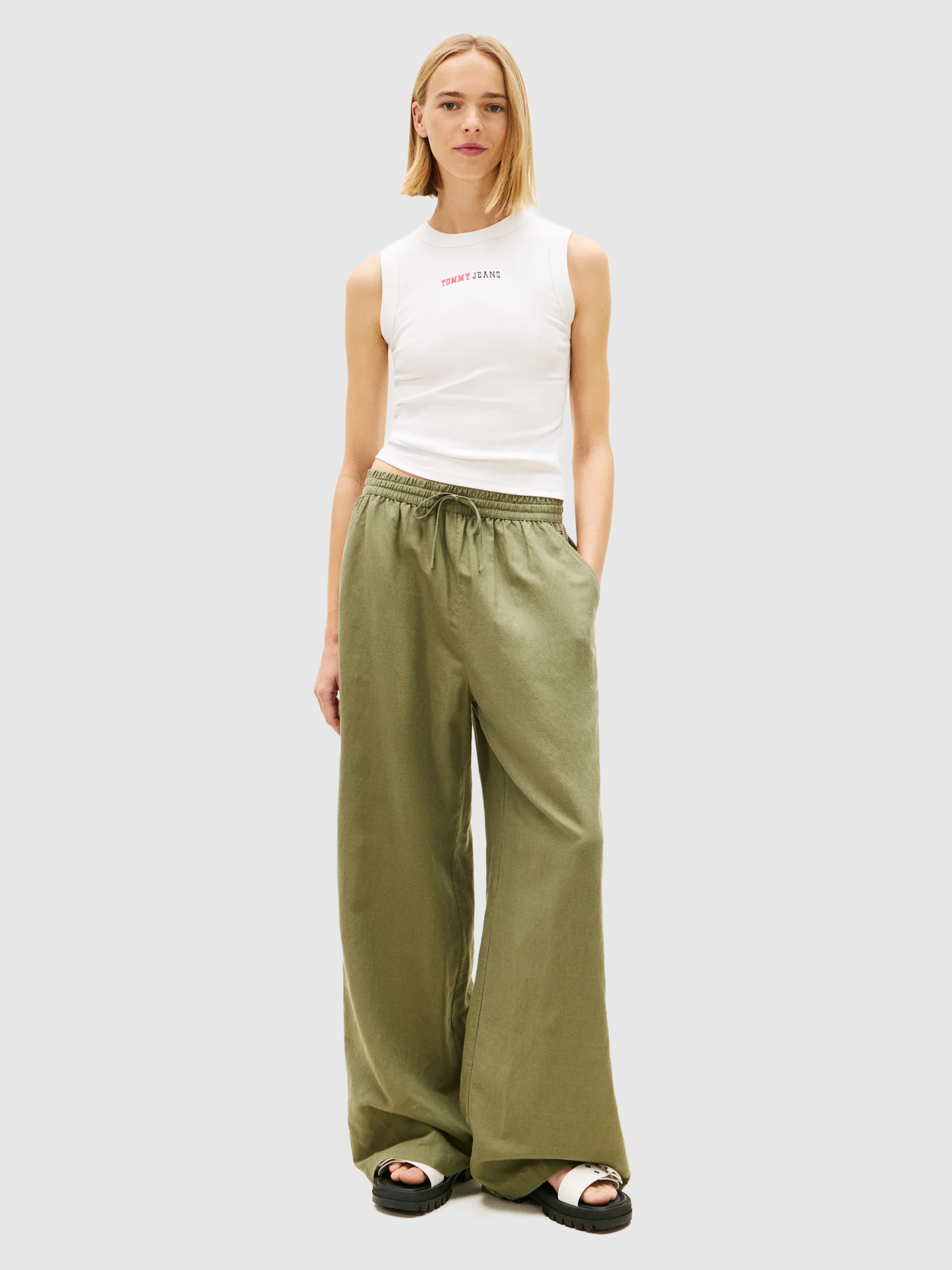 Pantalones Mujer Verde Tommy Jeans